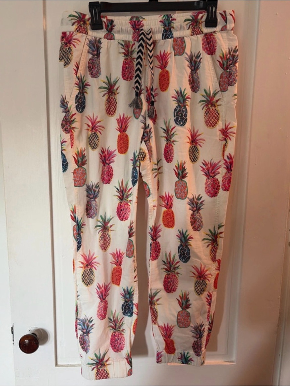 J. Crew Women’s White Pineapple Print Joggers